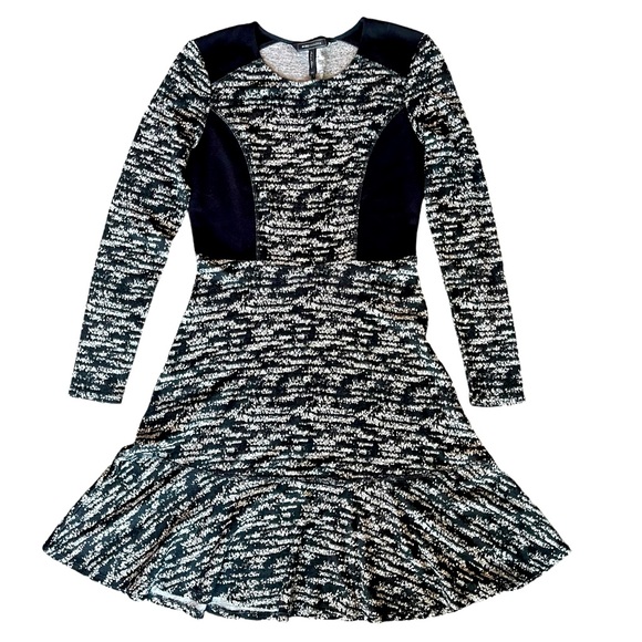 BCBG Grey and Black Dress Stretchy and Flowy Extra Small - Picture 1 of 10